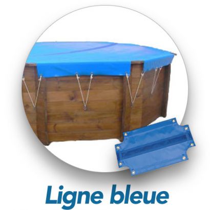 Cobertor de invierno para piscina de madera LIGNE BLEUE